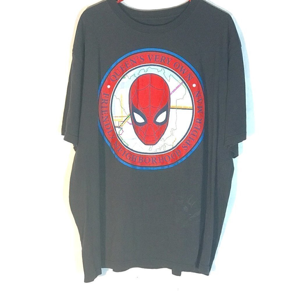 Marvel Sony SPIDERMAN Far From Home Queens NYC Black Short Sleeve Tee Shirt 3XL